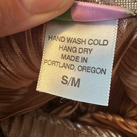 Sarah Bibb rose gold metallic swing dress size small / medium - Picture 9 of 12